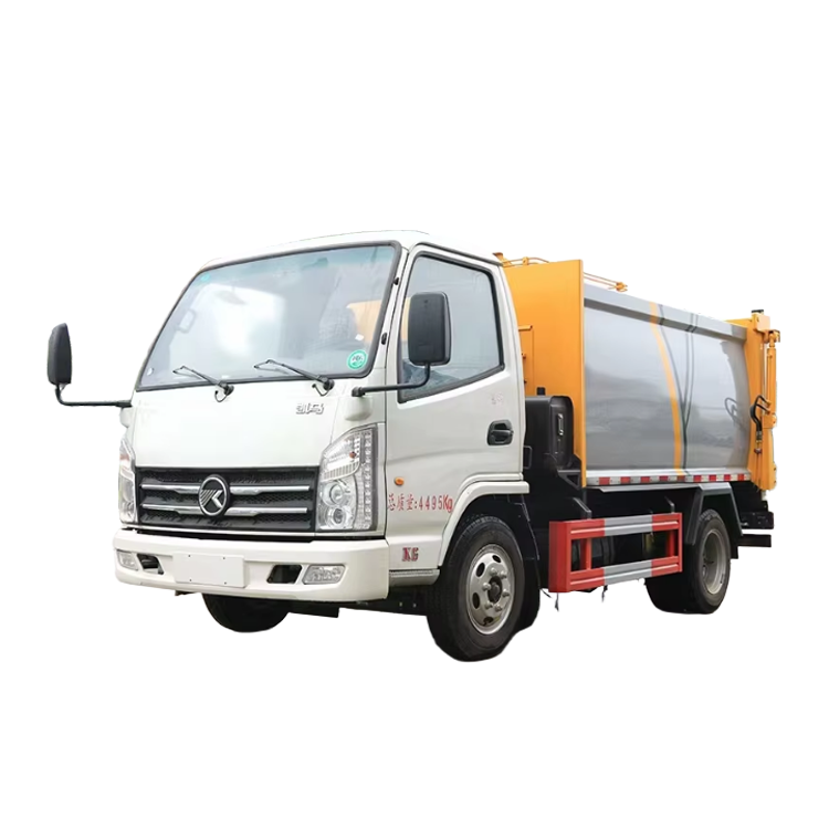 KAMA 3CBM Compact Diesel Garbage Truck Leak-Proof Engine Side-Loading Compression Design Manual Gear