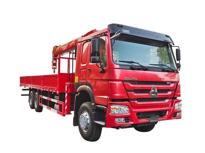 Red truck-mounted crane, wheelbase 4625+1350, 290 HP