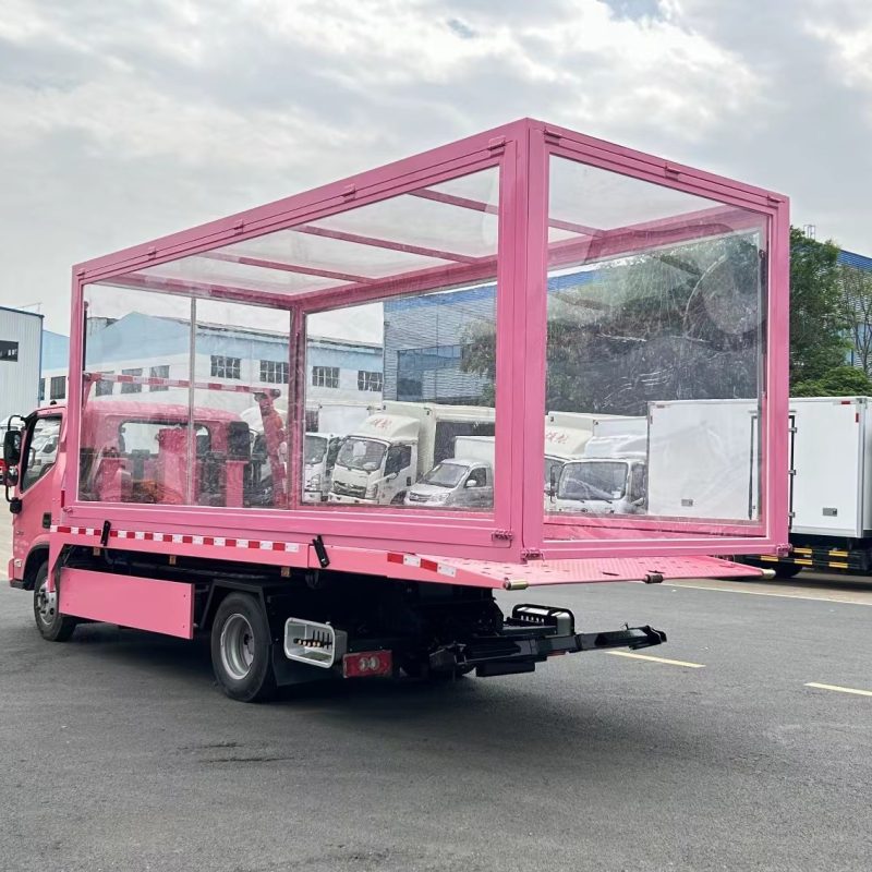 FOTON 4-5 Tons Winch Platform Roll Back Wheel Lift Flatbed Tow Truck Wrecker With Luxury Car Display Box