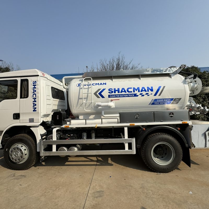 Shacman 4X2 12000litres High Pressure Cleaning Tank Together Sewer Jetting Vacuum Sewage Suction Truck