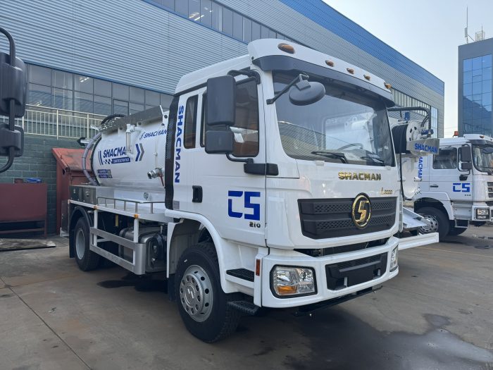 Shacman 4X2 12000litres High Pressure Cleaning Tank Together Sewer Jetting Vacuum Sewage Suction Truck - Image 3